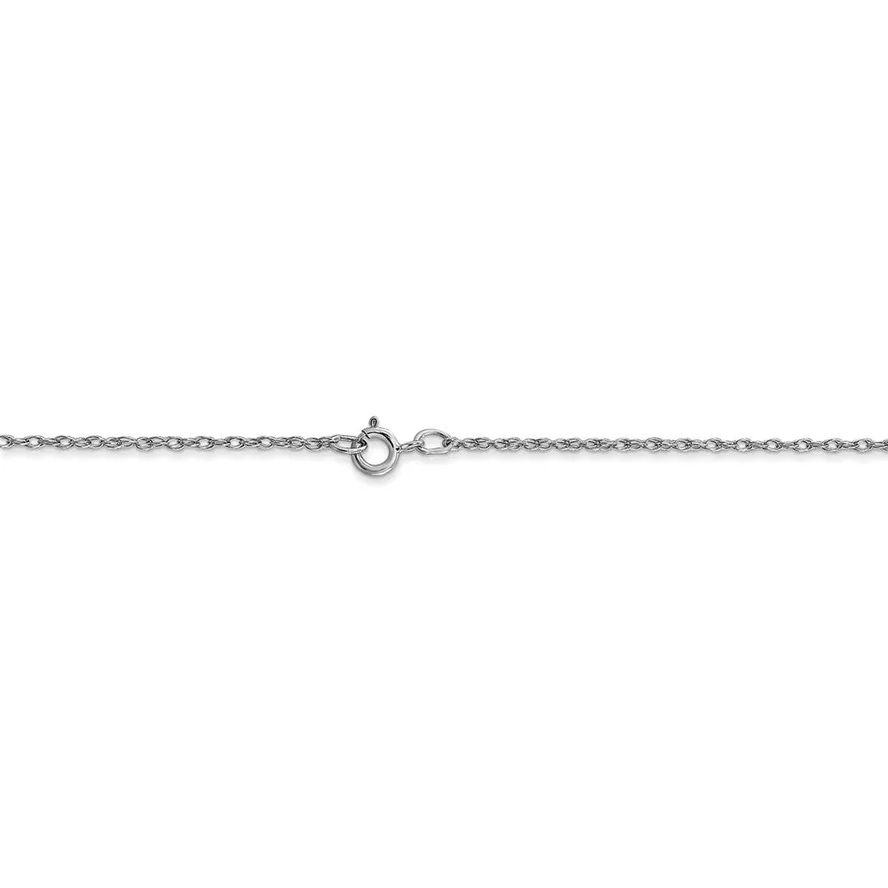 0.7mm, 14k White Gold, Cable Rope Chain Necklace