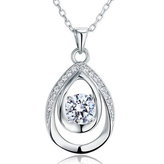 1 Carat Round Cut 925 Sterling Silver Pendant Necklace Jewelry MXFN8026