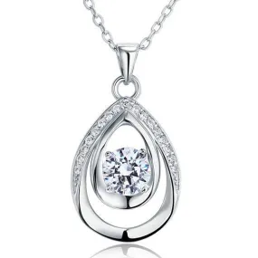 1 Carat Round Cut 925 Sterling Silver Pendant Necklace Jewelry MXFN8026