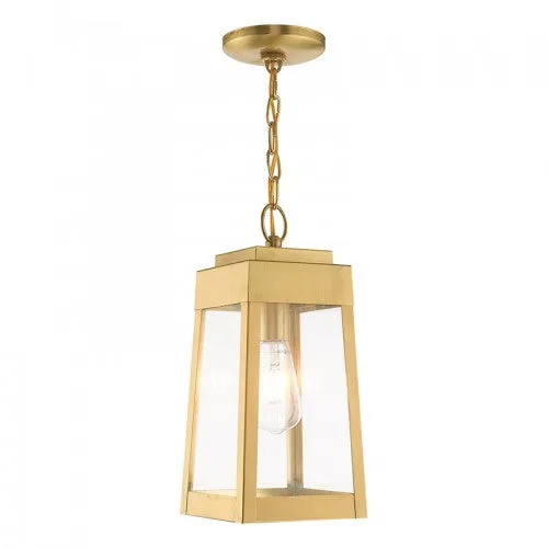 1 Lt Satin Brass Pendant Lantern