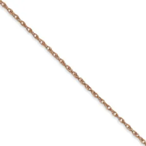 1.15mm, 14k Rose Gold, Cable Rope Chain Necklace