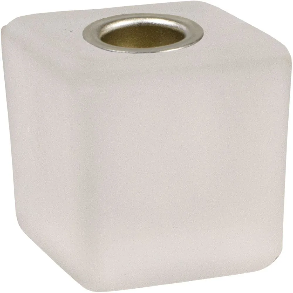 1.25" Mini Glass Candle Holder Cube - Frosted