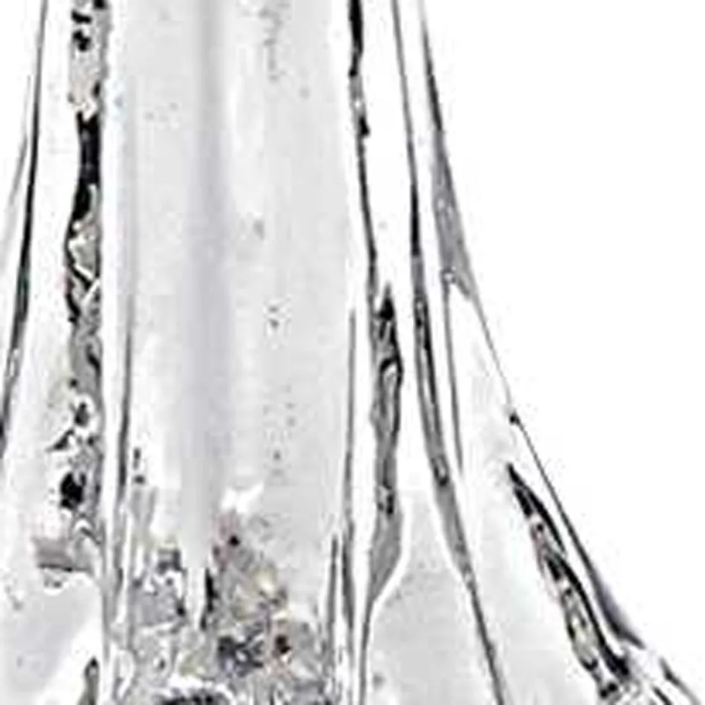 12" Mouth Blown Clear Glass Christmas Tree Sculpture By Homeroots