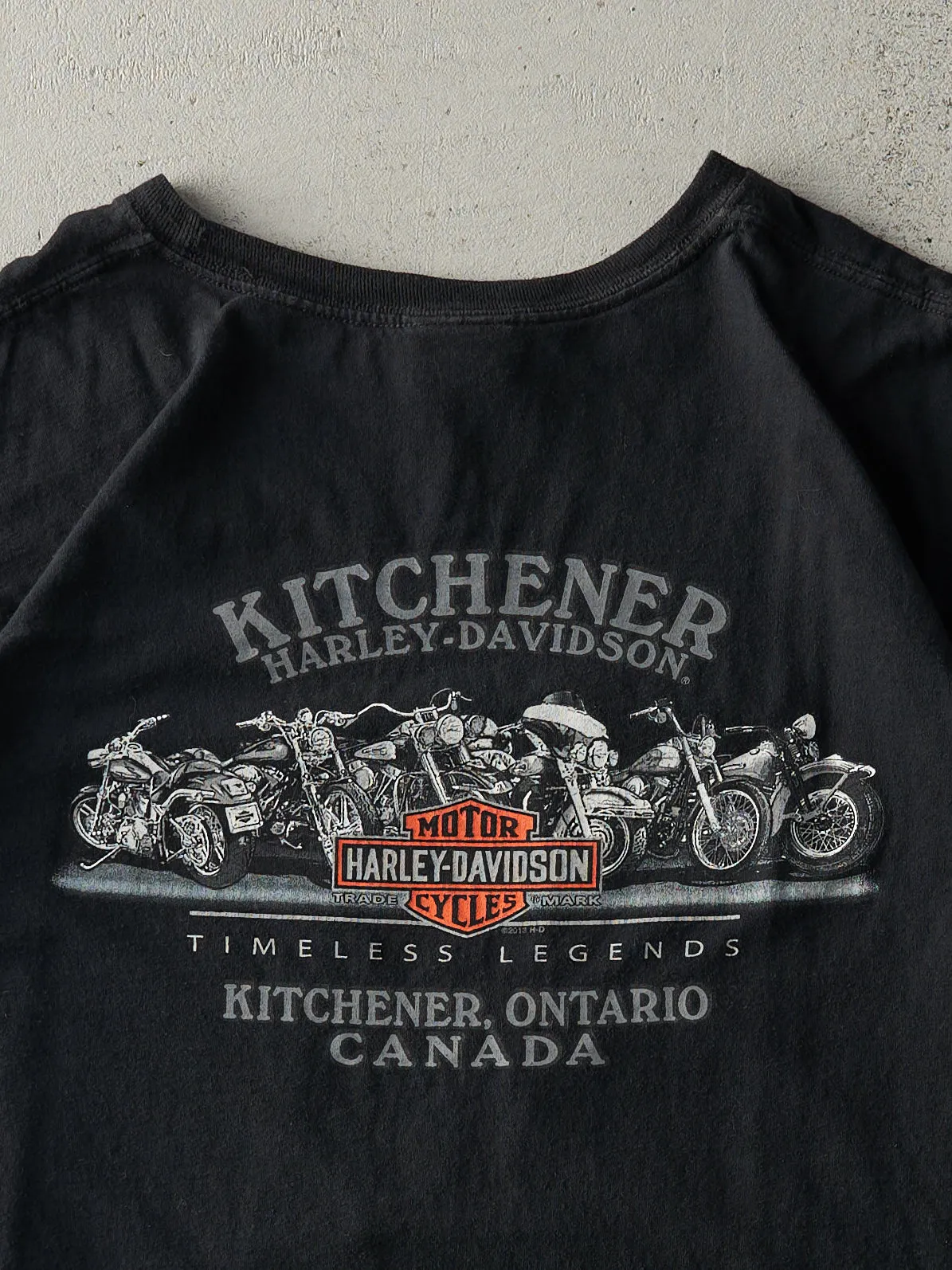 13' Black Kitchener Ontario Harley Davidson Boxy Tee (XL)