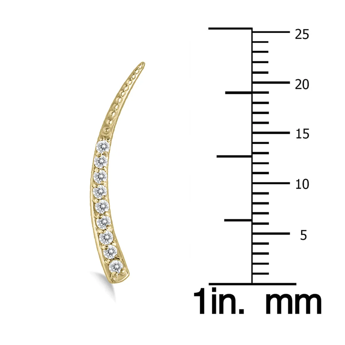 1/5 Ctw Genuine Diamond Climber Earrings In 14K Yellow Gold