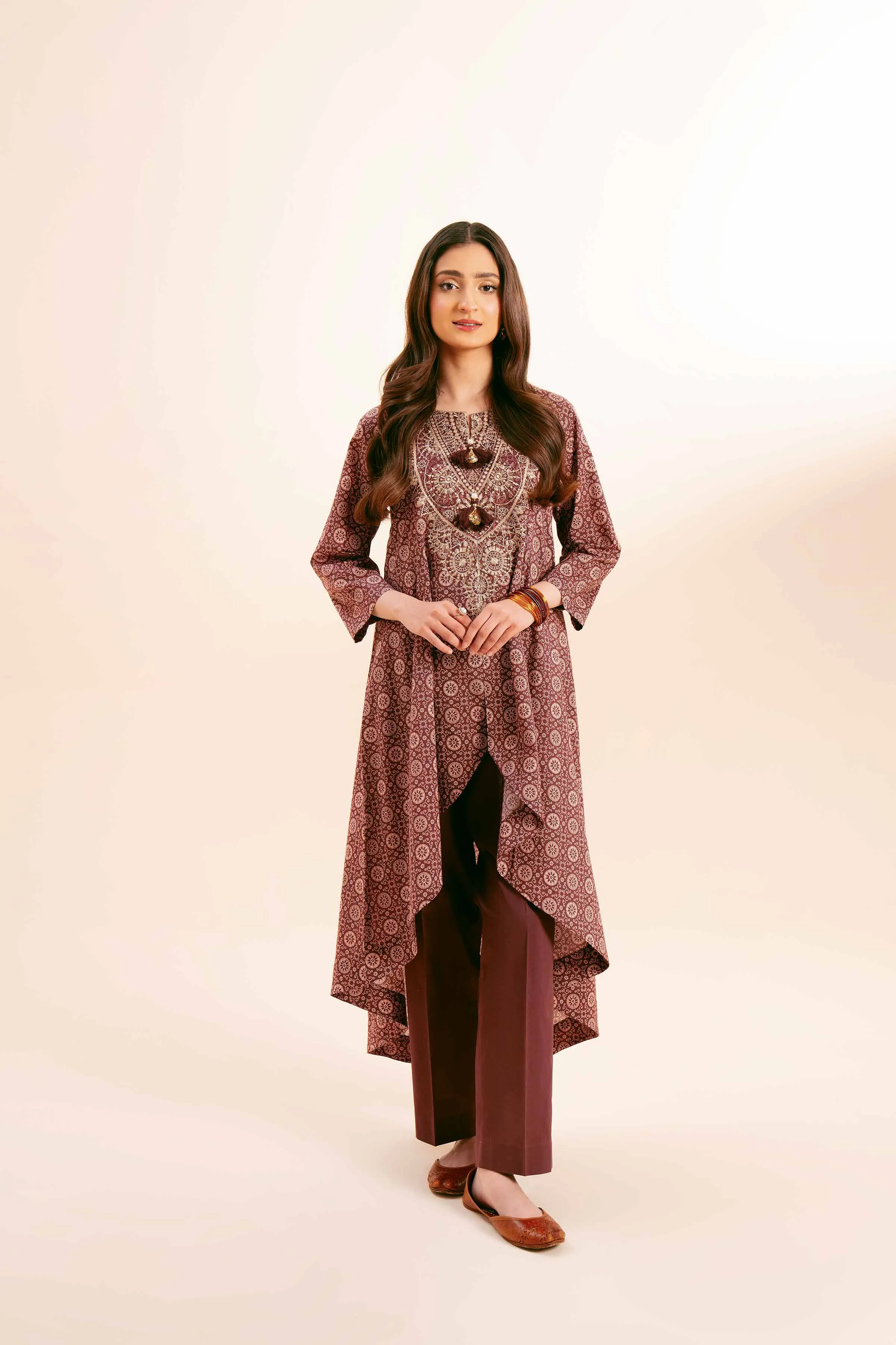 2 piece - Digital Printed Embroidered Suit - 42401747