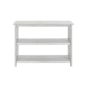 2 Shelf Wooden Entryway Table With X Shaped Accent, White By Benzara