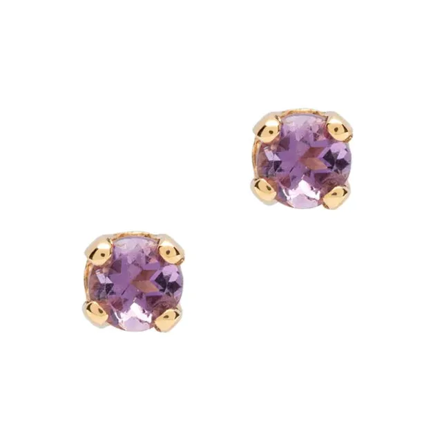 2.3mm Birthstone 14K Gold Earring Studs