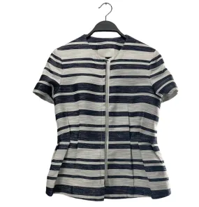 3.1 phillip lim/SS Blouse/2/Stripe/Cotton/WHT/NAVY STRIPES / ZIP FRONT