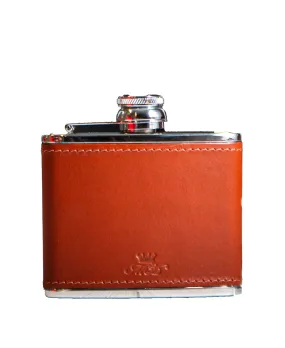 4oz Leather Hip Flask - Chestnut