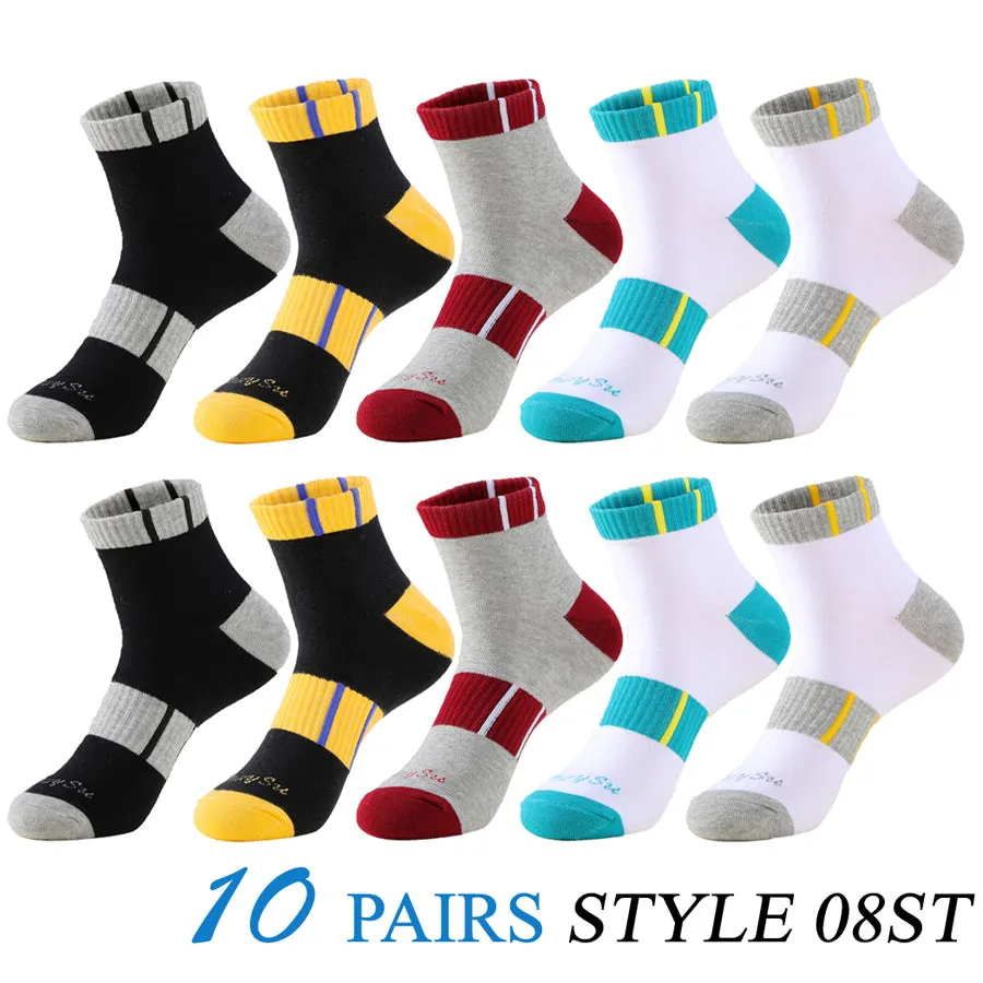 5 Pairs Lot Men's Running Outdoor Cotton Compression Short Ankle Socks