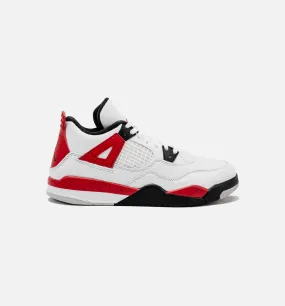 Air Jordan 4 Retro Red Cement Preschool Lifestyle Shoe - White/Red Free Shipping