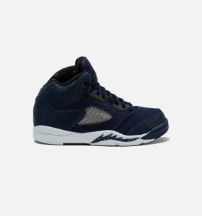 Air Jordan 5 Retro Midnight Navy Preschool Lifestyle Shoe - Midnight Navy/Black/Football Grey