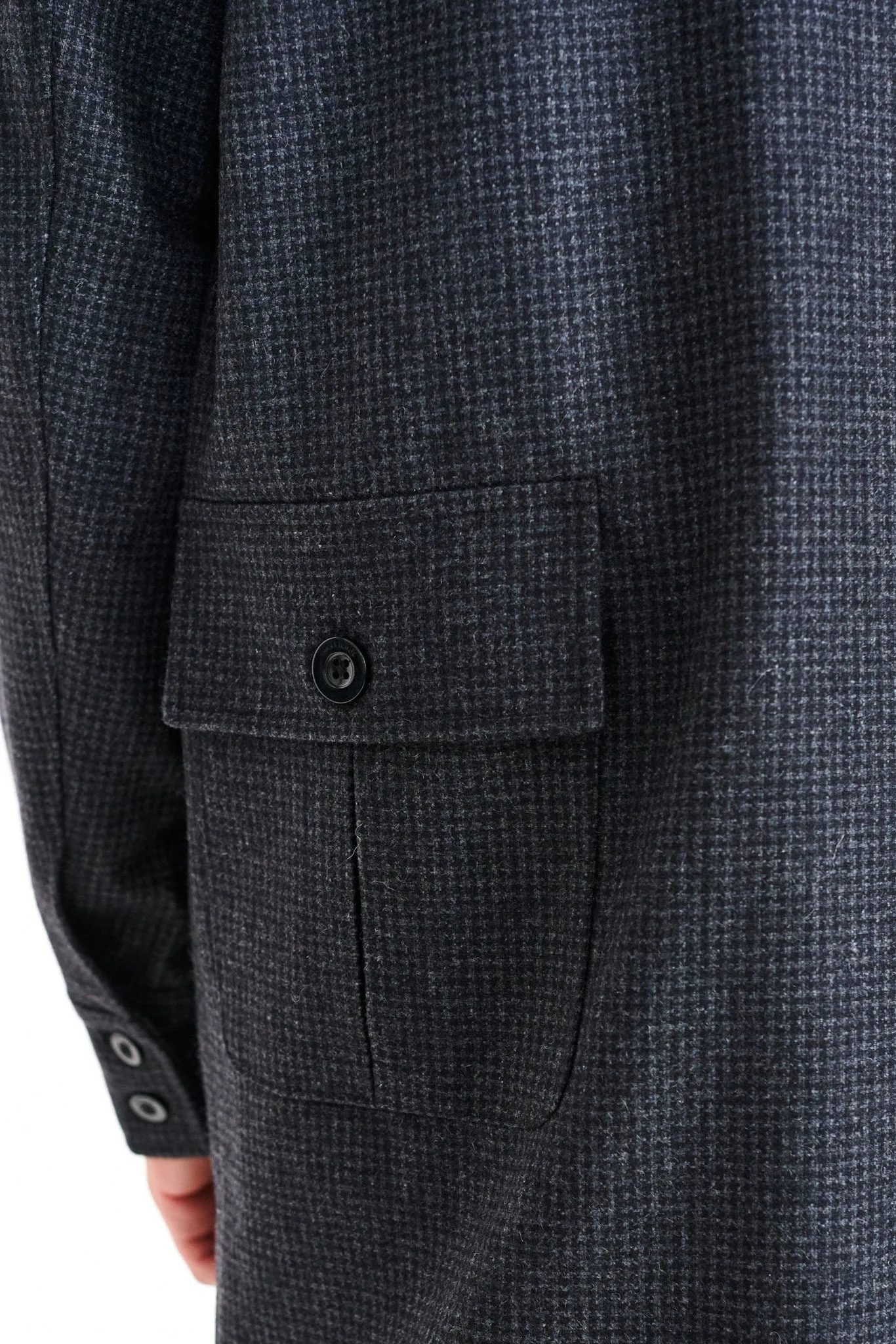 AKBJARNE SIDE POCKET WOOL COAT - Dark grey mel