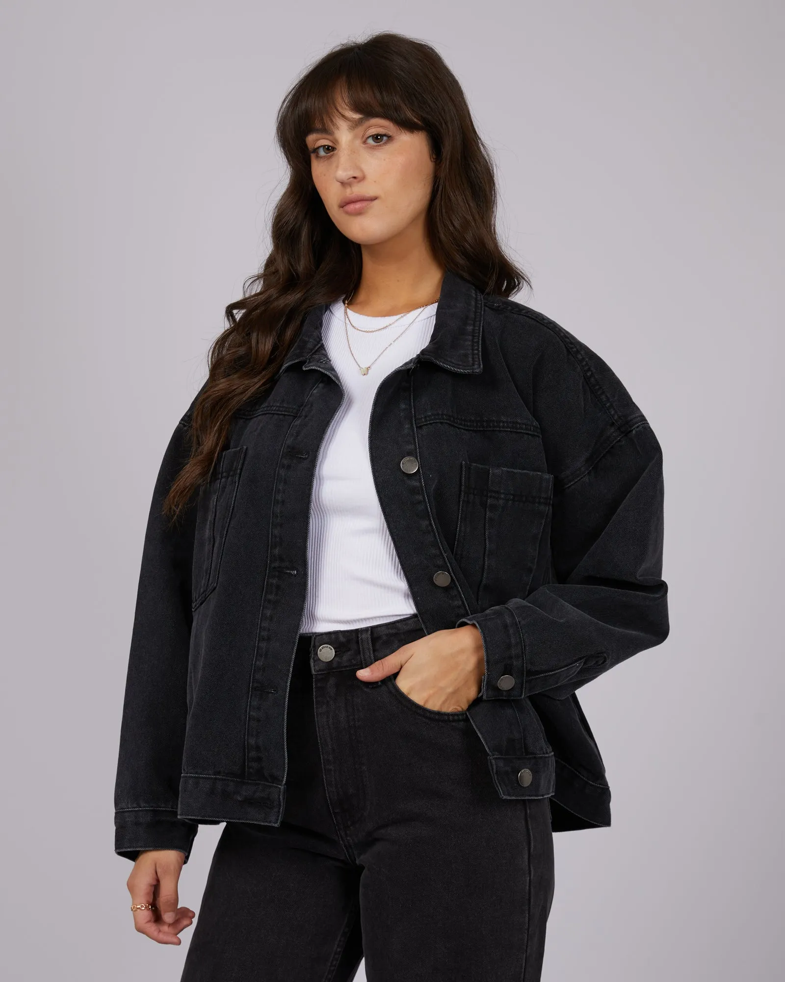 All About Eve Sydney Jacket Washed Black