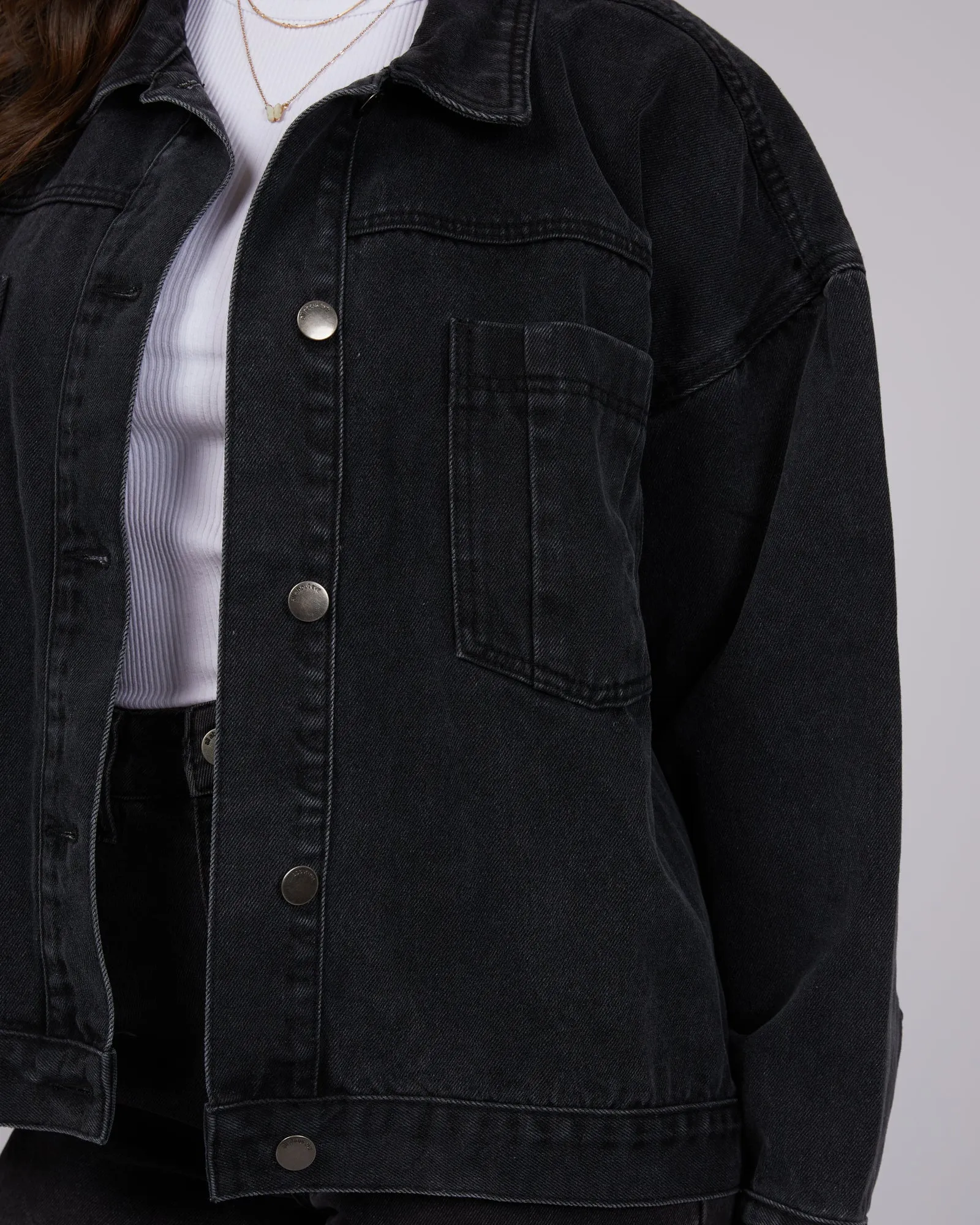 All About Eve Sydney Jacket Washed Black