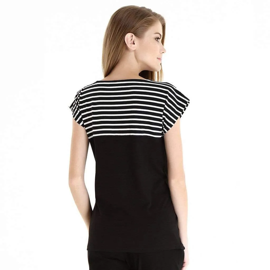 Allie Blocking Black Nursing Top