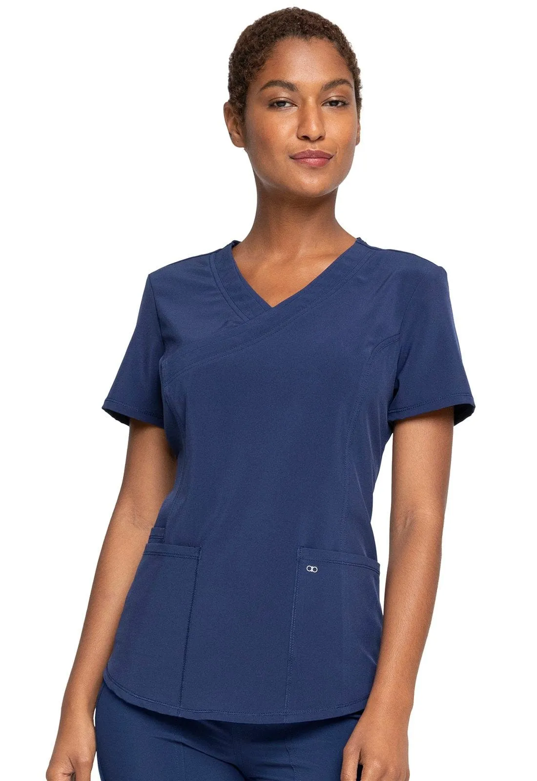 Allura Contemporary Mock Wrap Scrub Top CKA688