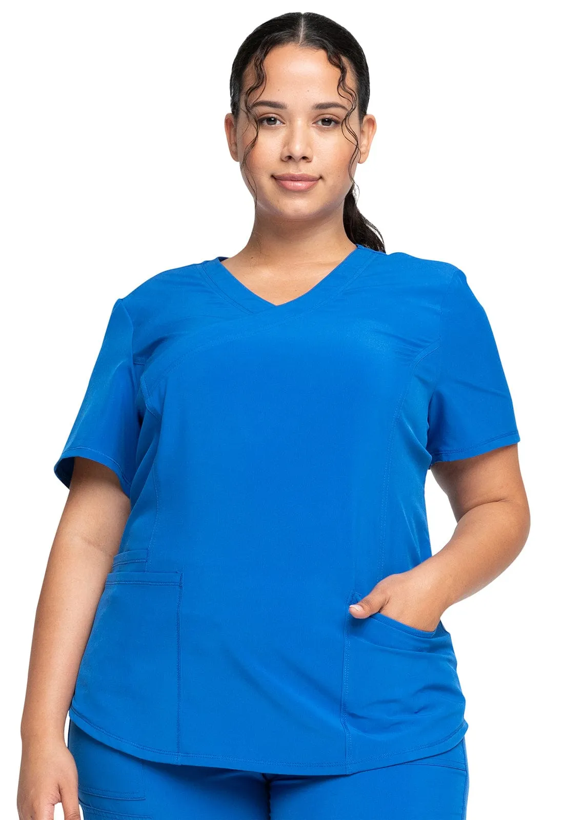 Allura Contemporary Mock Wrap Scrub Top CKA688