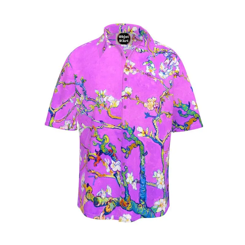 Almond Blossom and Purple Sky Short Sleeve Shirt