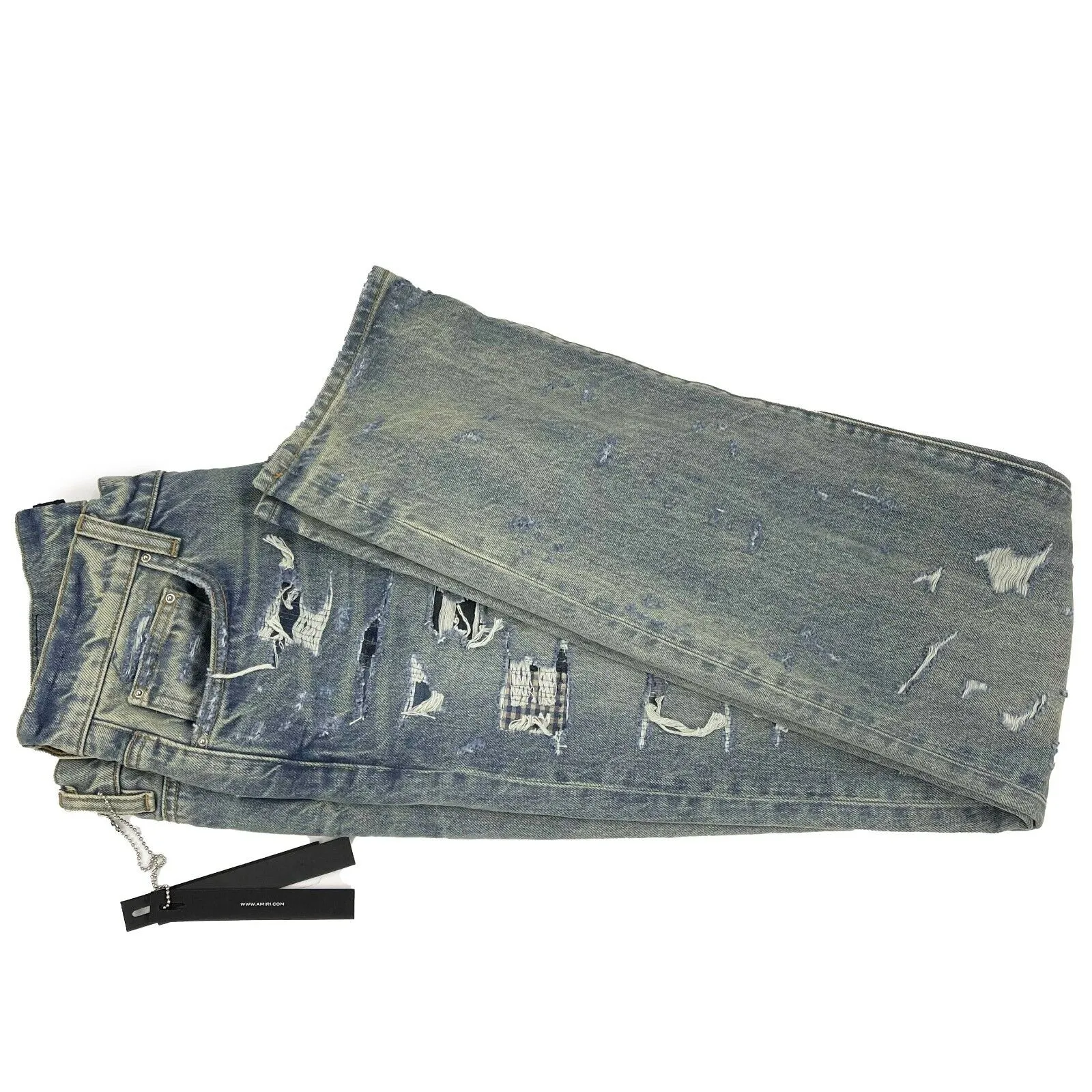 Amiri - New - Indigo Boro Repair Jeans - Distressed Blue - 31 - Pants