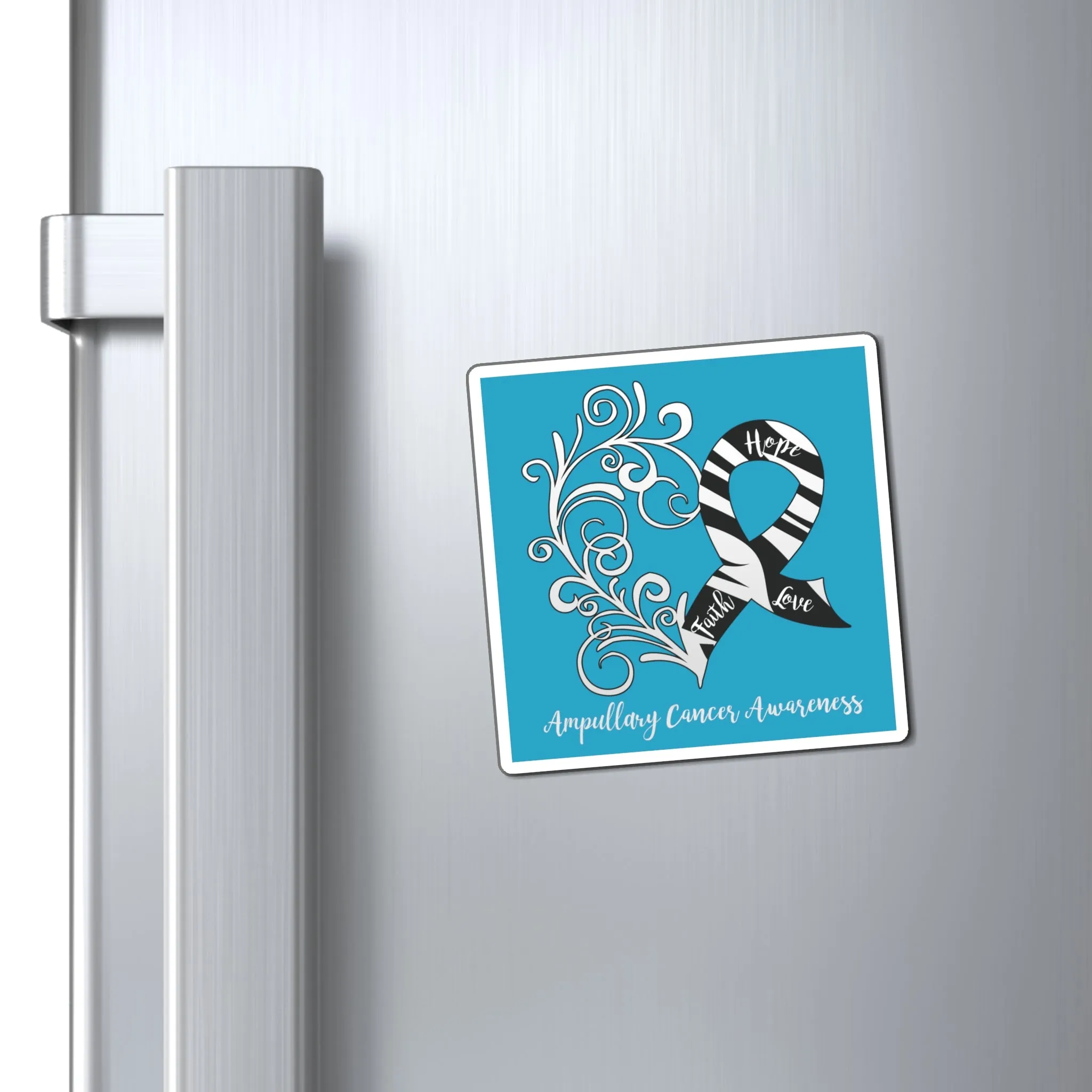 Ampullary Cancer Awareness Heart "Aqua" Magnet (3 Sizes Available)