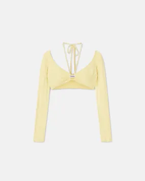 Amra - Sale Terry-Knit Top - Pale Yellow