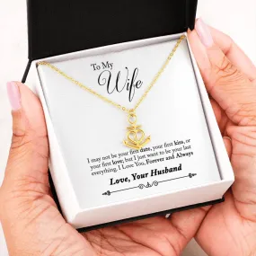 Anchor Heart Necklace With Husband To Wife "Forever and Always" Message Card