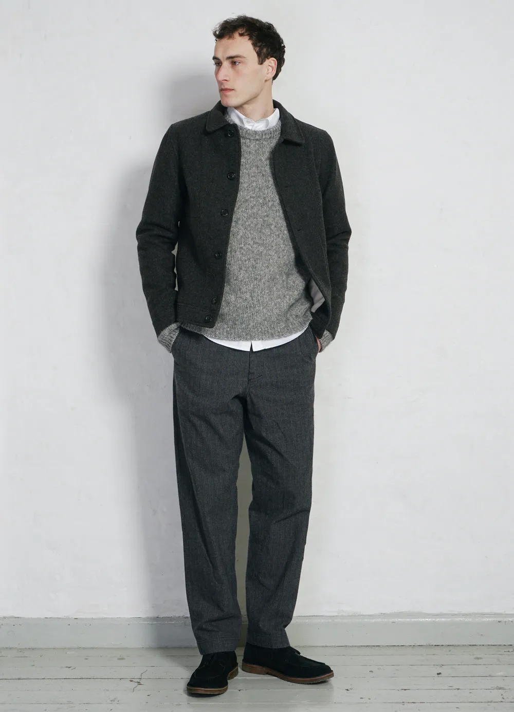 ATLAS | Short Wool Felt Jacket | Grey Melange