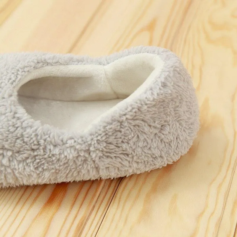 Autumn Winter Women's Lovely Large Eyes Soft Soled Cotton Flat Home Slippers