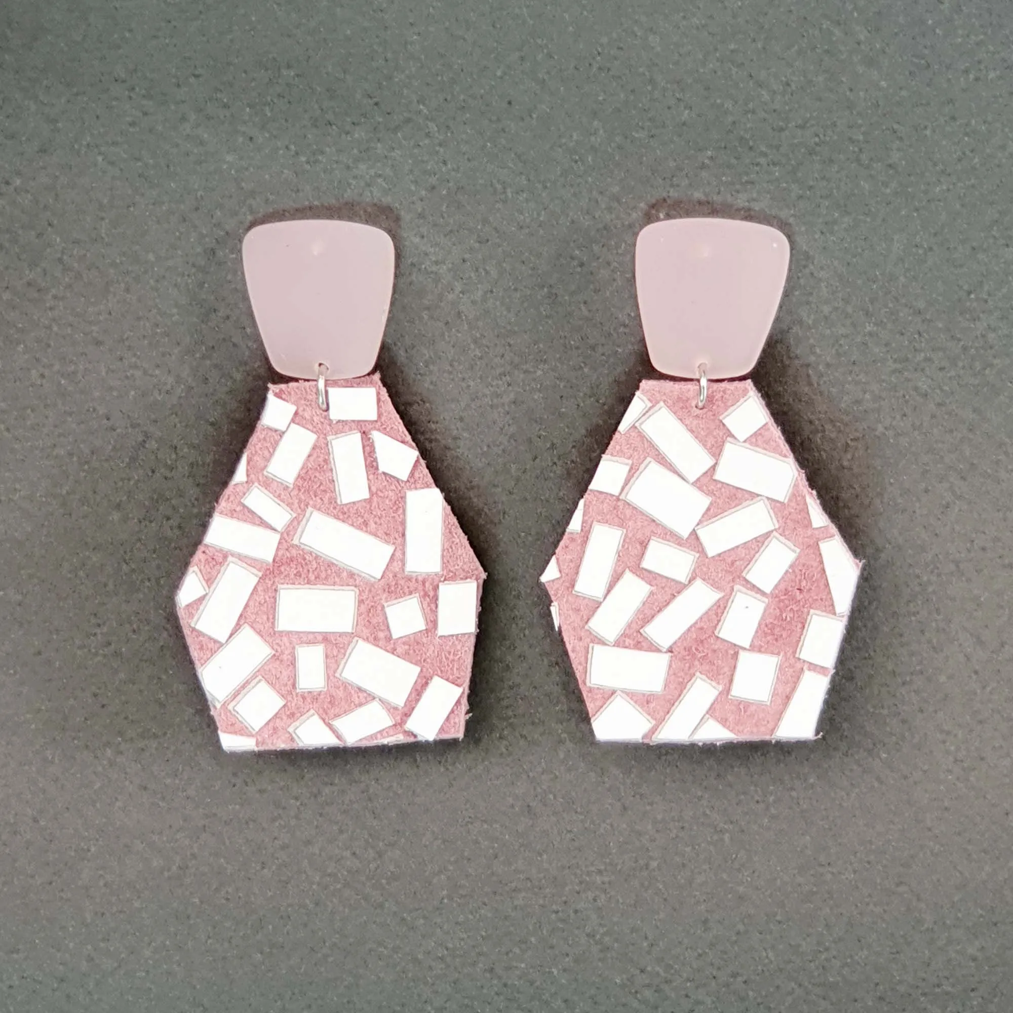 Balagan silver large leather earrings