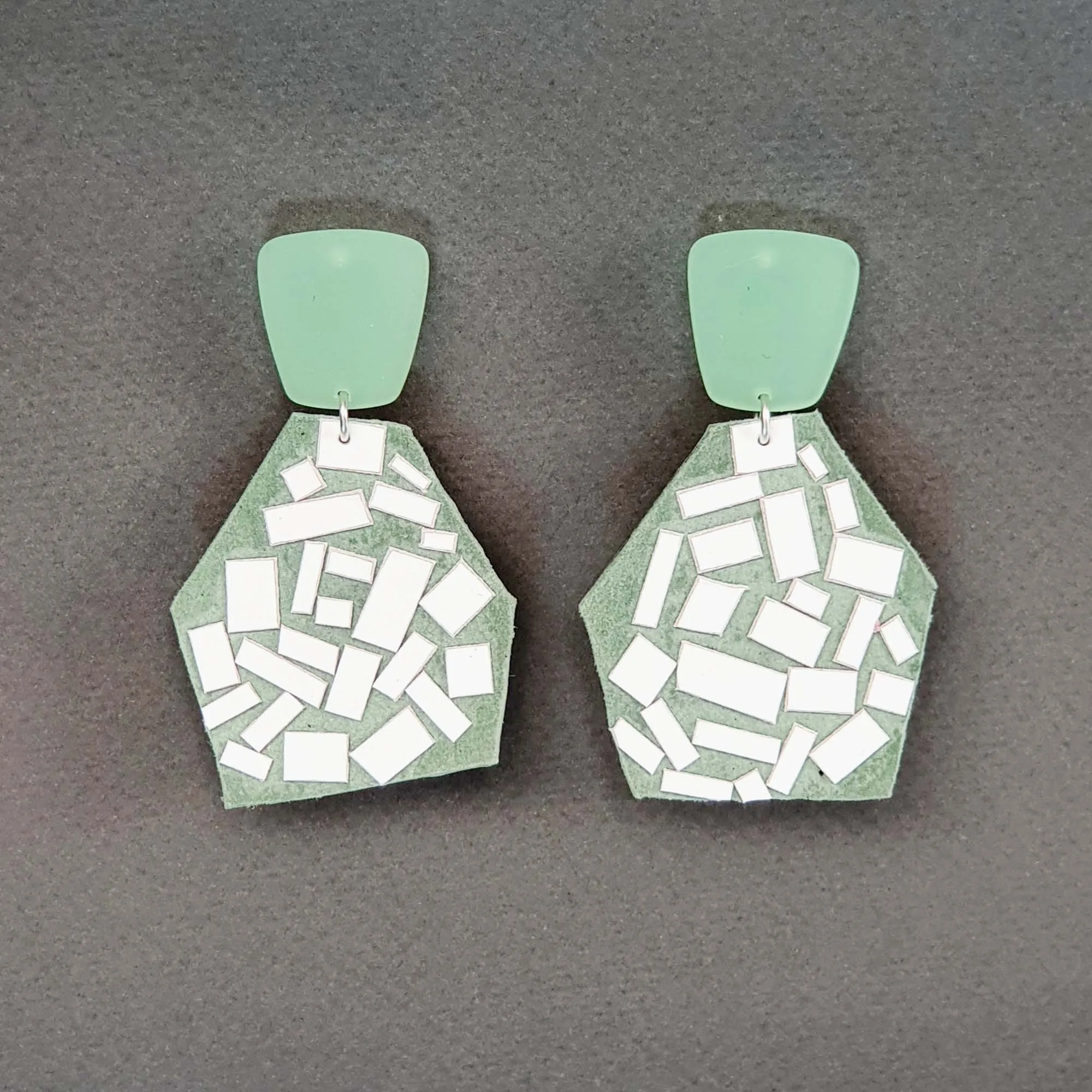 Balagan silver large leather earrings