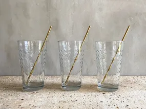 Bamboo Brass Swizzle Sticks - Set of 6