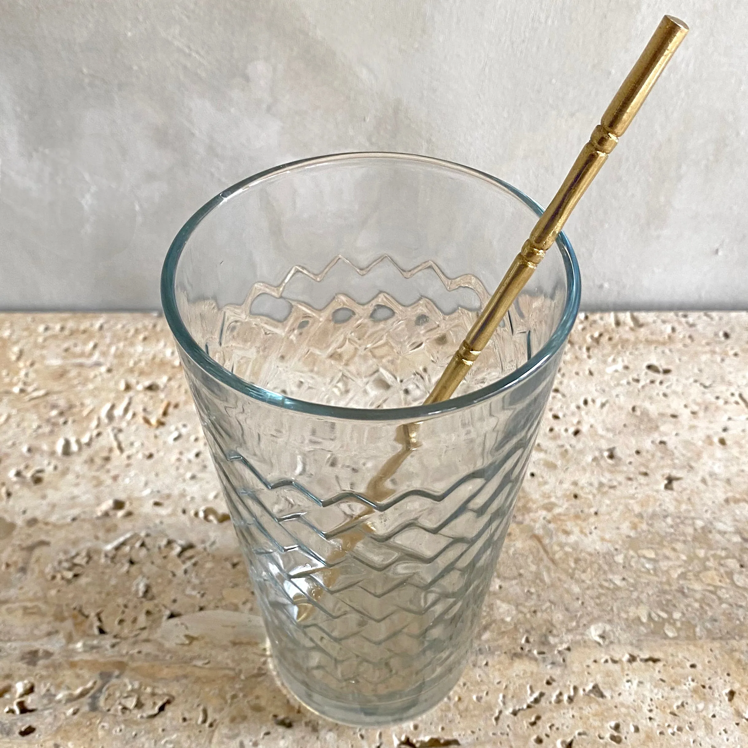 Bamboo Brass Swizzle Sticks - Set of 6