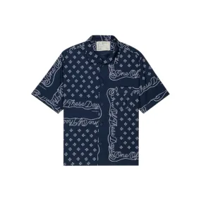 Bandana Button Up Shirt (Navy)