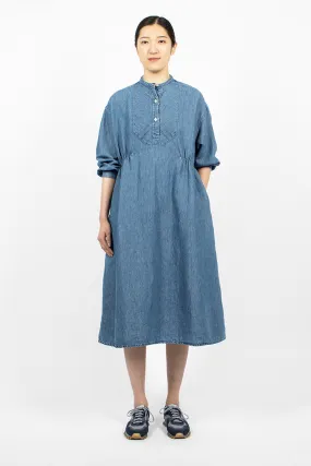 Banded Collar Dress Denim Used