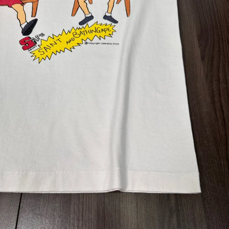 BAPE x Saint Mxxxxxx Heaven and Hell Tee Vintage White