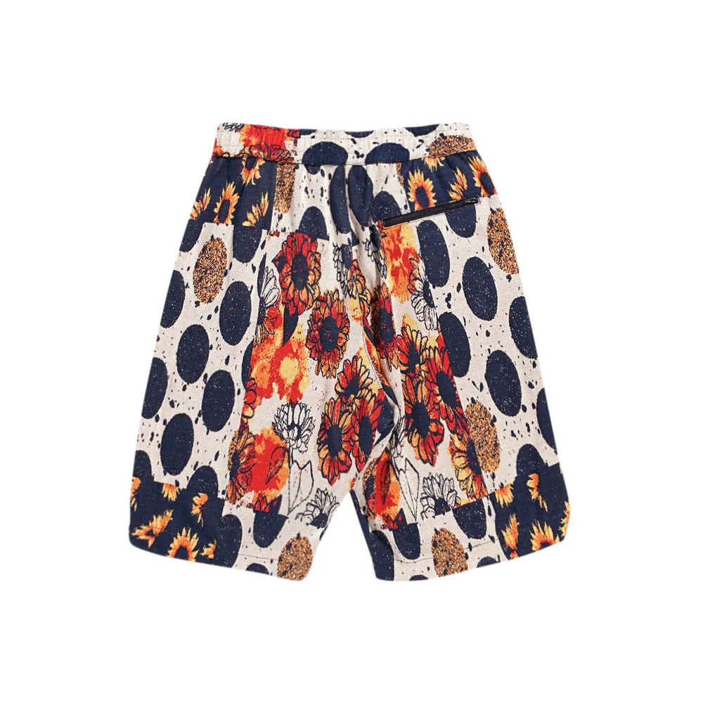 BB Shorts (Red/Navy Sunflower Knit)