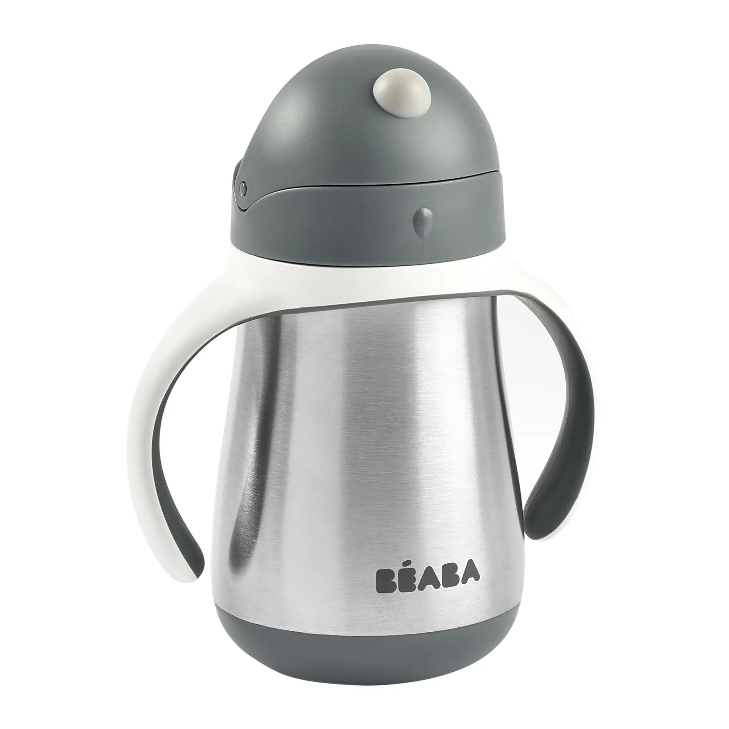 Beaba Stainless Steel Straw Cup - Grey