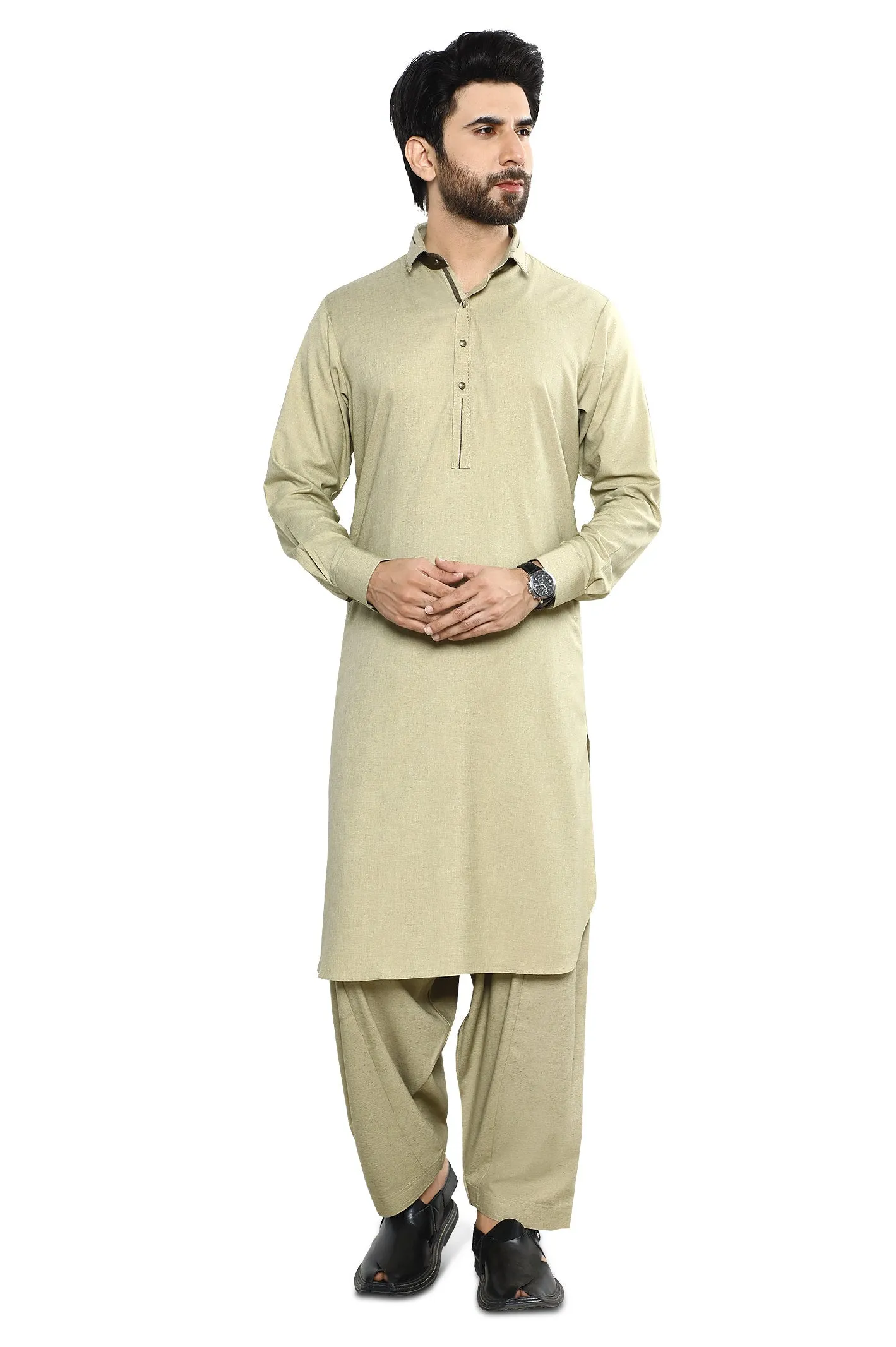 Beige Wash & Wear Shalwar Kameez