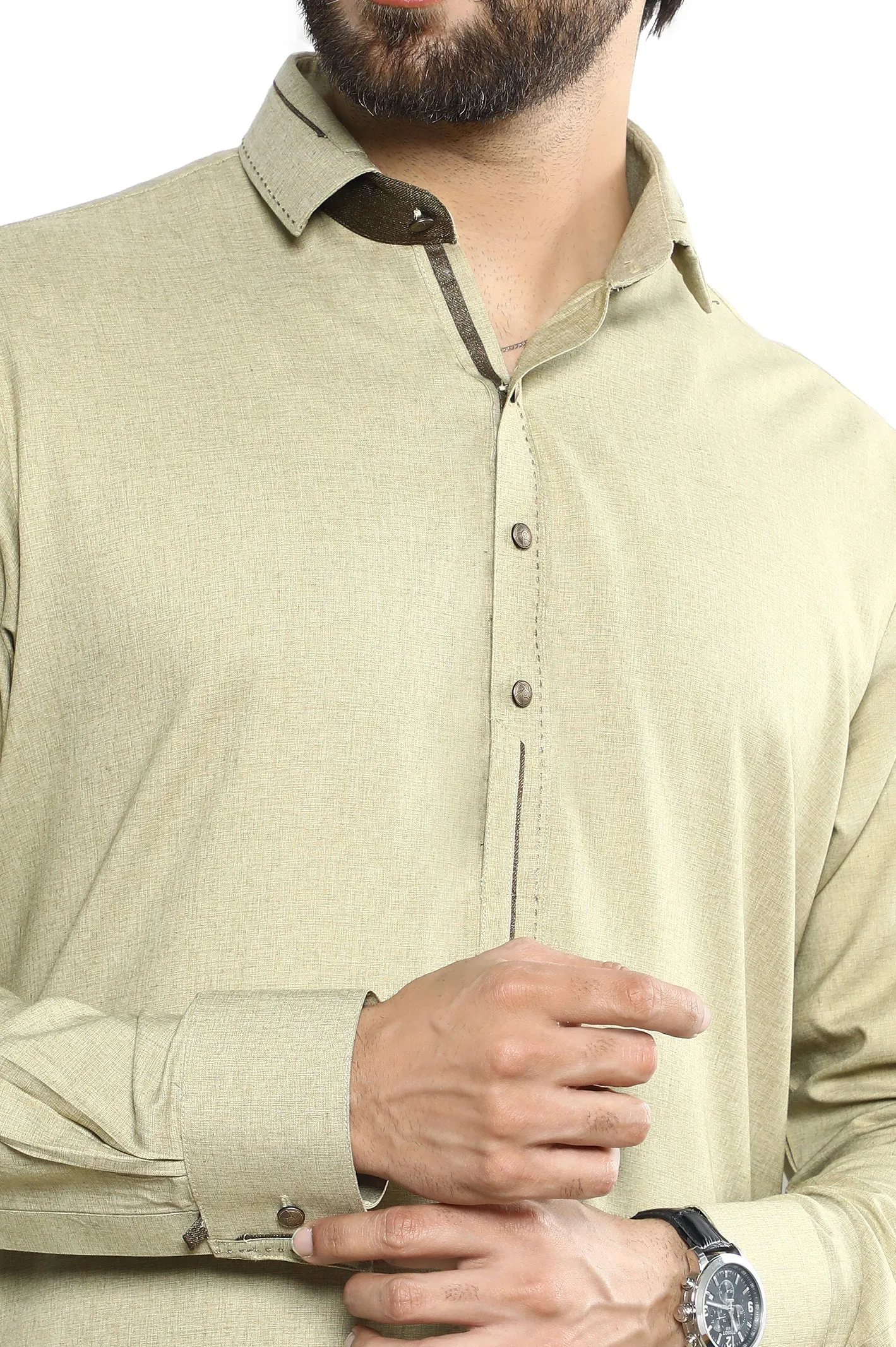 Beige Wash & Wear Shalwar Kameez