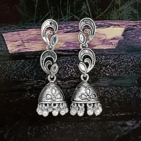 Bhavi Jewels Oxidised Plated Jhumkis Earrings