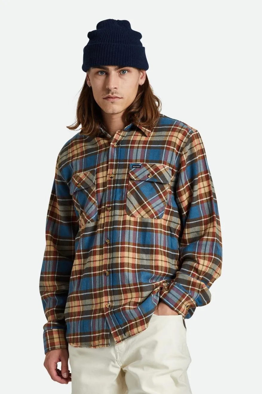 Bowery L/S Flannel - Ocean Blue/Palm Desert/Sand