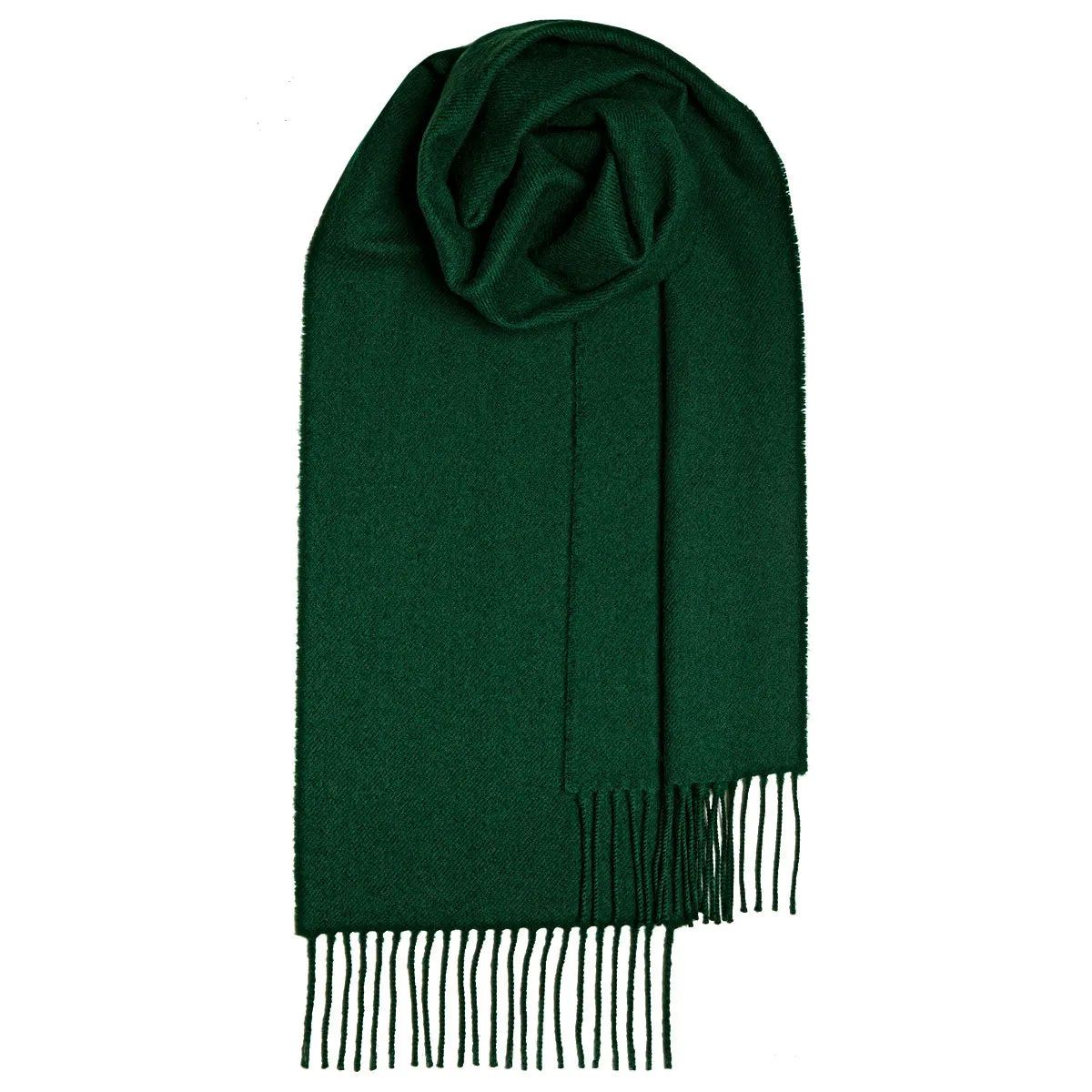 Bowhill Lambswool Scarf - Bottle Green Plain