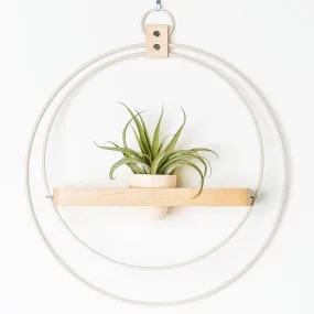 Braid & Wood Design Studio - Plant Shelf (Light & Airy) - White Plant Shelf   Mini Pot