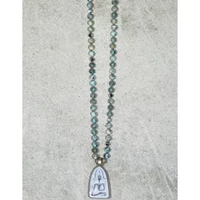 Buddha 52 Necklace in African Turq