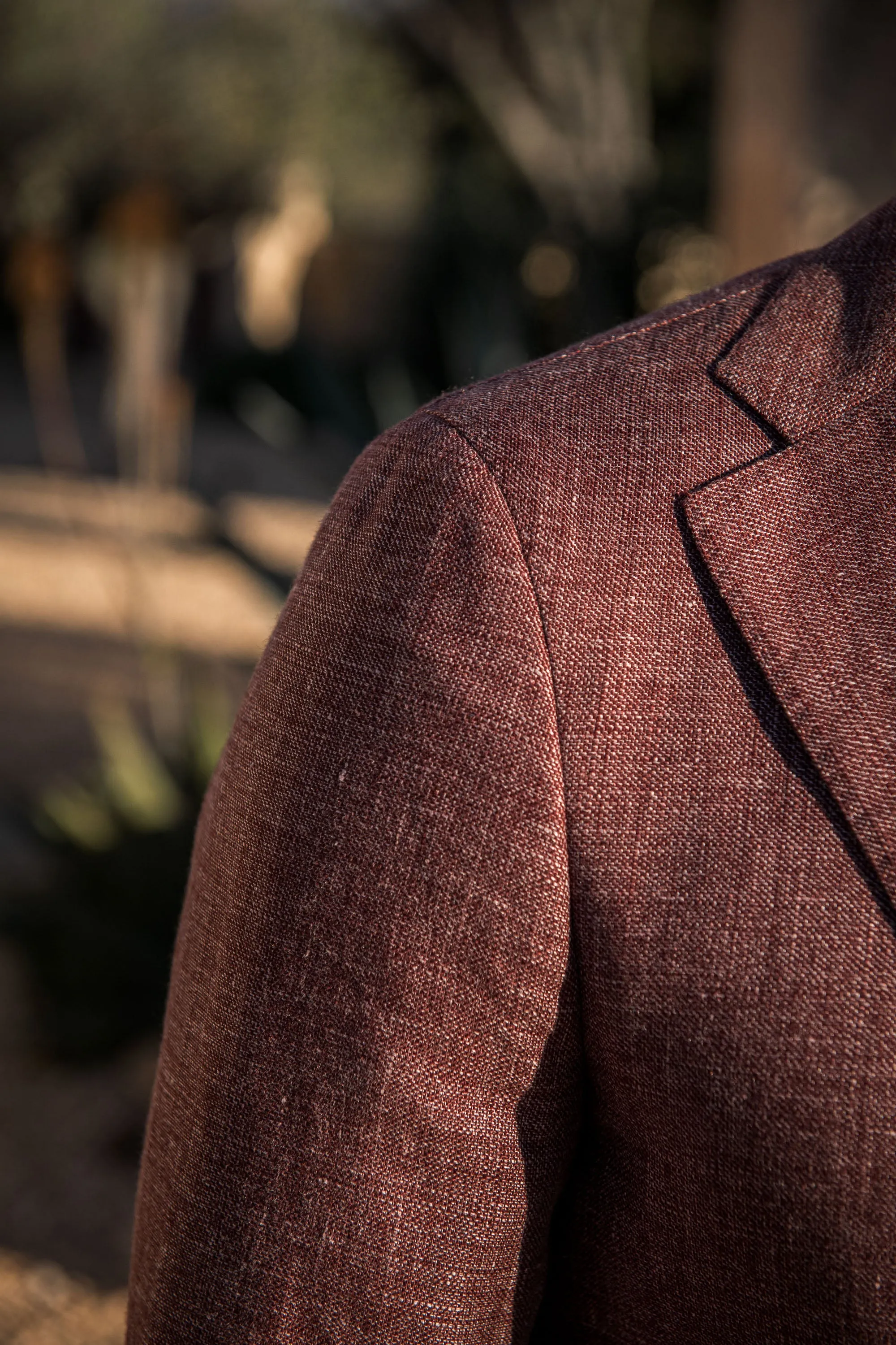 Burgundy linen and wool jacket - Made in Italy