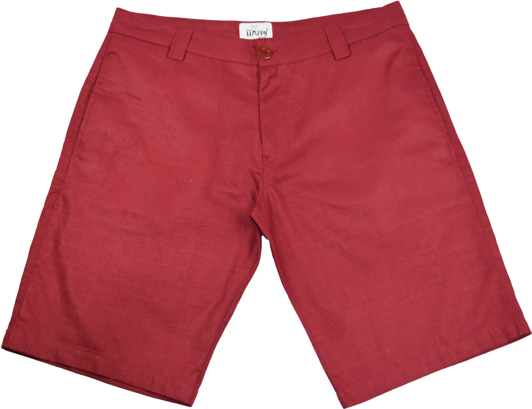 Burgundy Red Cotton Casual Shorts