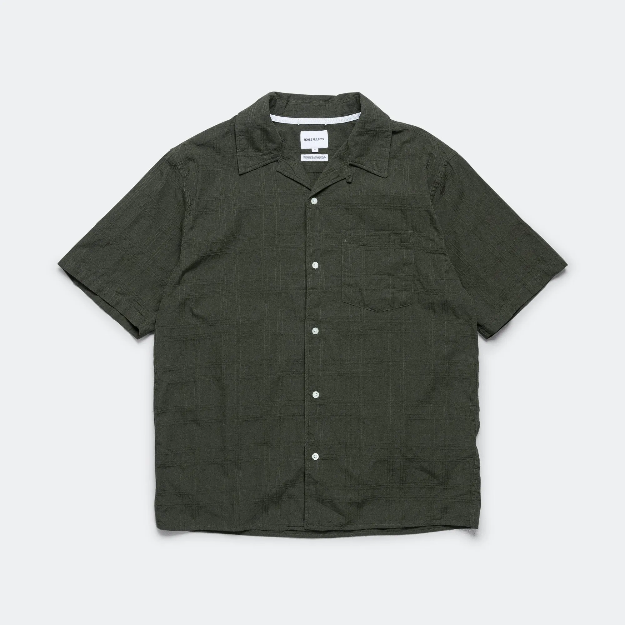 Carsten Relaxed Dobby Check Shirt - Spruce Green