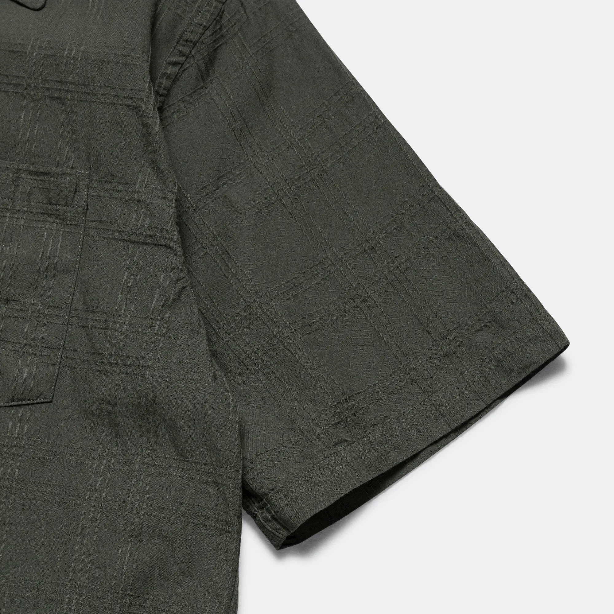 Carsten Relaxed Dobby Check Shirt - Spruce Green